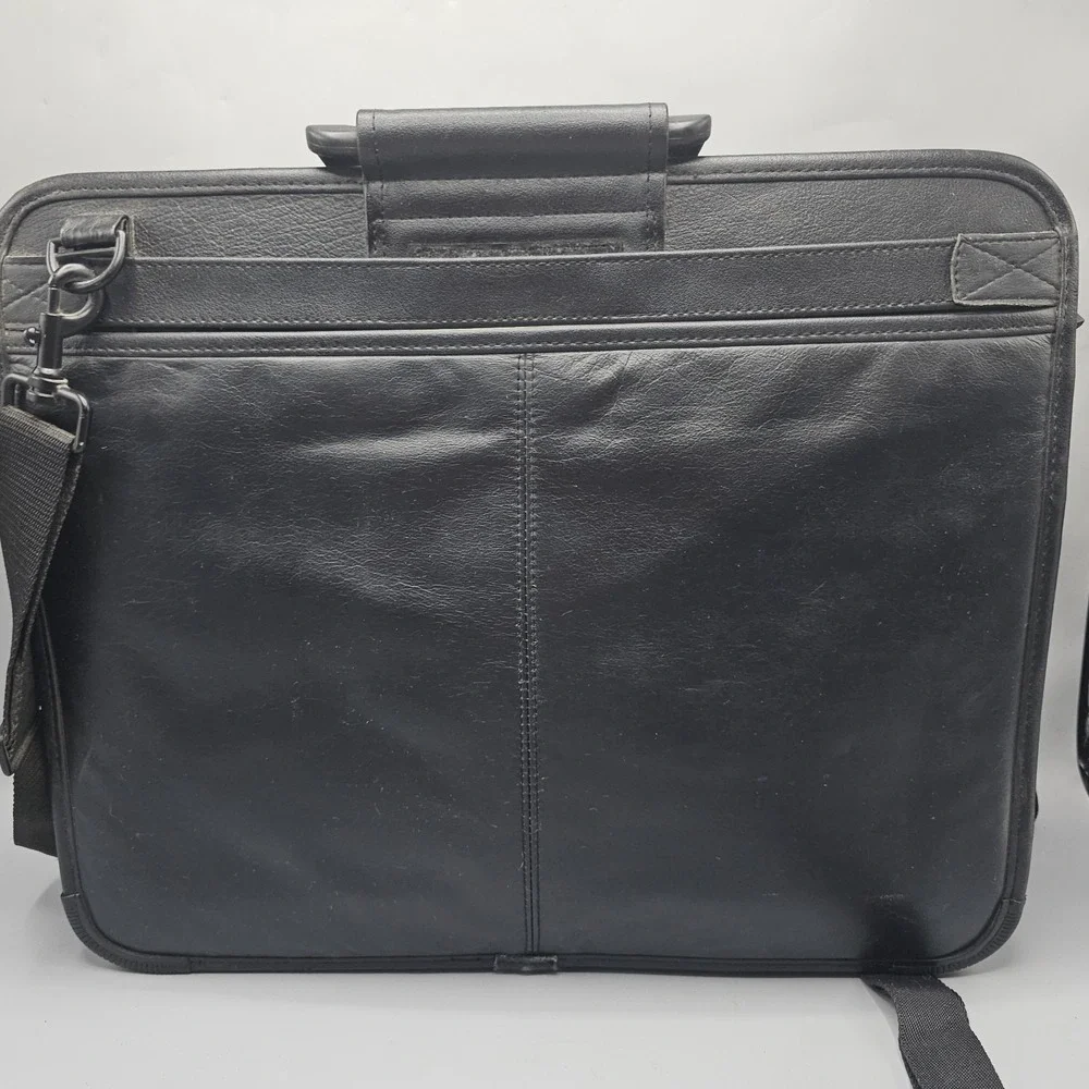 Vtg IBM ThinkPad Laptop Bag Black Leather Padded Carryon Case Briefcase Luggage
